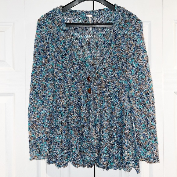 Free People Sweaters - Free People Blue Cardigan Sweater